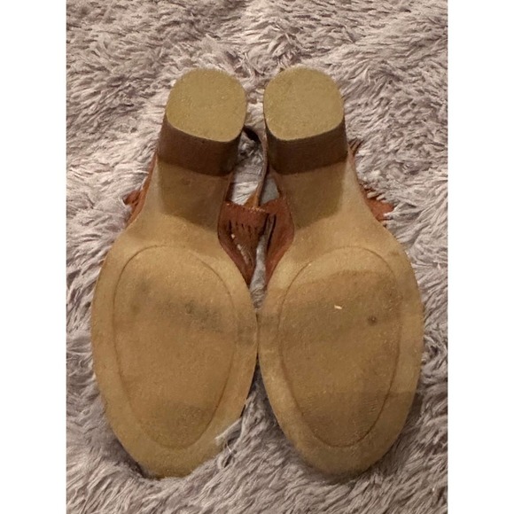 Universal Thread Brown Sling Back Peep-Toe Mule Heels Women Size 9.5 - Picture 5 of 11